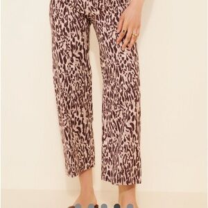 Maeve Animal Print Cropped Pants